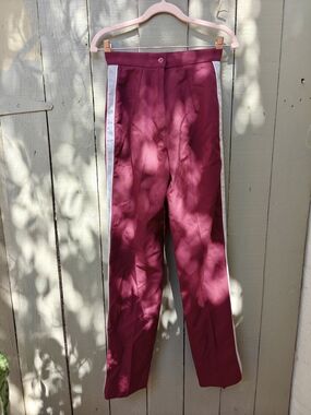 Maroon Pants with White Side Stripe